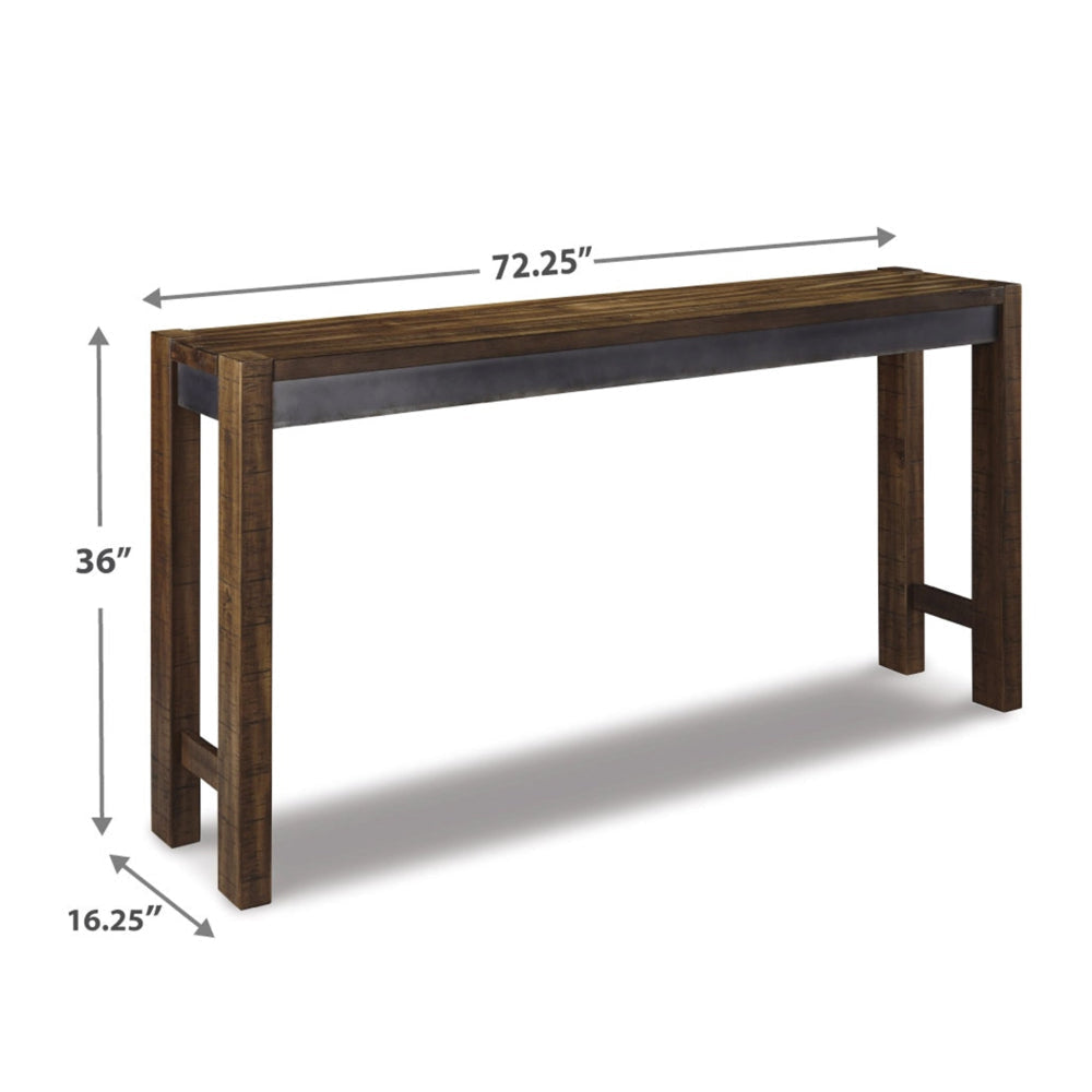 Ashley Jin Counter Height 72’’ Long Slim Table | Distressed Brown Wood BM328255