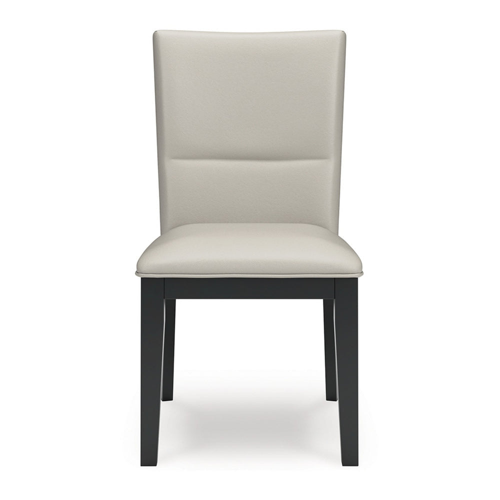 Ashley Inari Dining Side Chair Set of 2 | Black Legs Light Gray Faux Leather BM328257