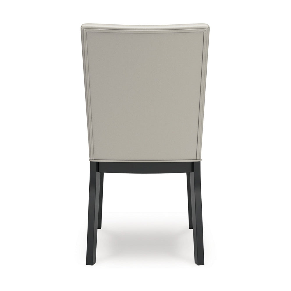 Ashley Inari Dining Side Chair Set of 2 | Black Legs Light Gray Faux Leather BM328257
