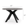 Ashley Inari Dining Table | Matte Black Legs | 48’’ Round Gray Marble Top BM328258