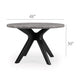 Ashley Inari Dining Table | Matte Black Legs | 48’’ Round Gray Marble Top BM328258