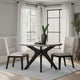 Ashley Inari Dining Table | Matte Black Legs | 48" Round Gray Marble Top
