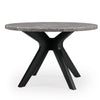 Ashley Inari Dining Table | Matte Black Legs | 48" Round Gray Marble Top