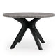 Ashley Inari Dining Table | Matte Black Legs | 48" Round Gray Marble Top