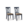 Ashley Doti Dining Side Chair Set of 2 | Open Back Contoured Seat Slate Blue