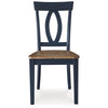Ashley Doti Dining Side Chair Set of 2 | Open Back Contoured Seat Slate Blue BM328261