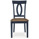 Ashley Doti Dining Side Chair Set of 2 | Open Back Contoured Seat Slate Blue BM328261