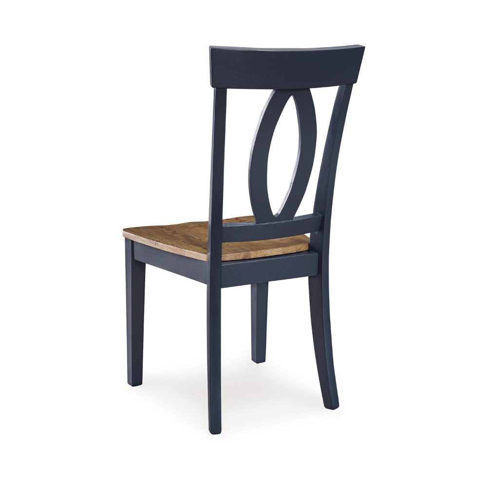 Ashley Doti Dining Side Chair Set of 2 | Open Back Contoured Seat Slate Blue BM328261