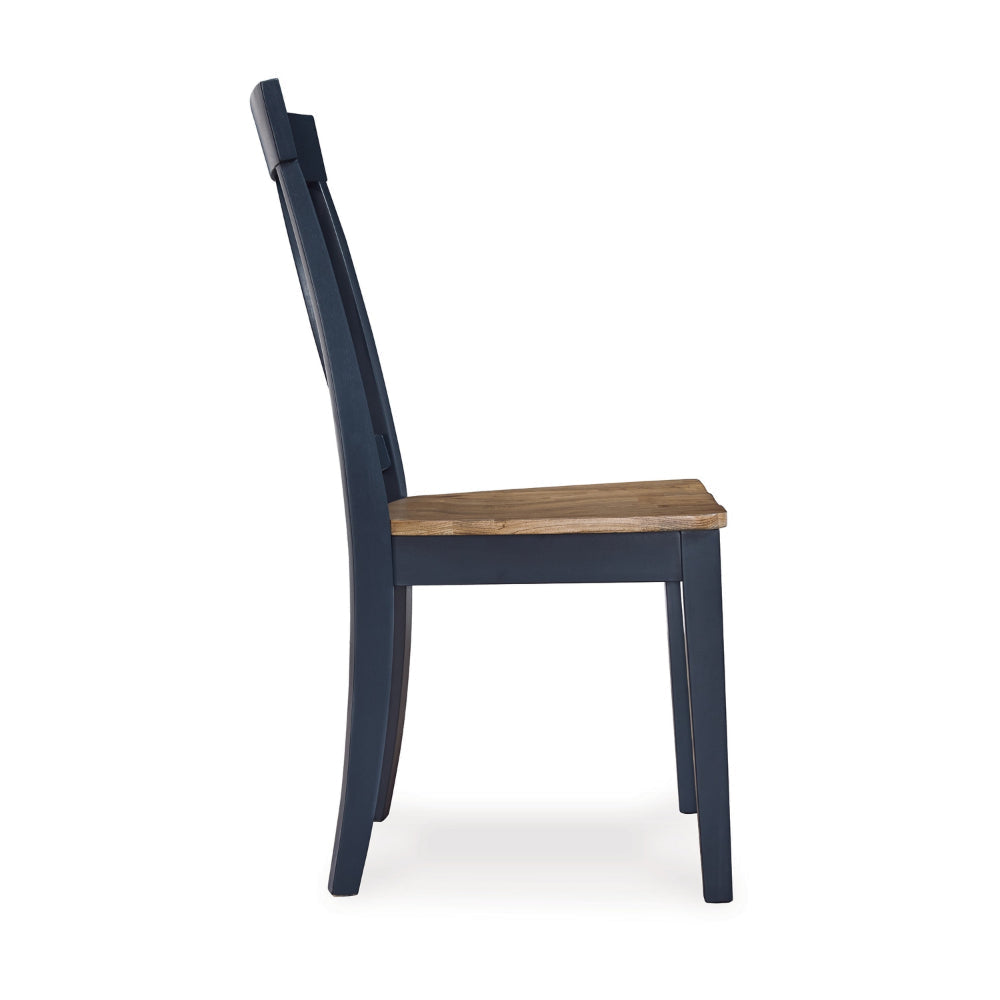 Ashley Doti Dining Side Chair Set of 2 | Open Back Contoured Seat Slate Blue BM328261