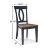 Ashley Doti Dining Side Chair Set of 2 | Open Back Contoured Seat Slate Blue BM328261