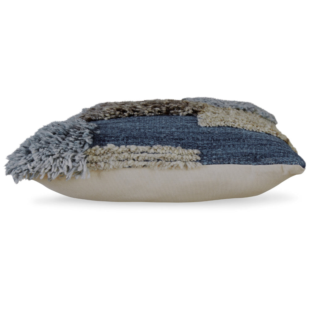 Ashley Square Accent Throw Pillow | 20’’ Hand Knotted Patchwork | Gray Wool BM328263