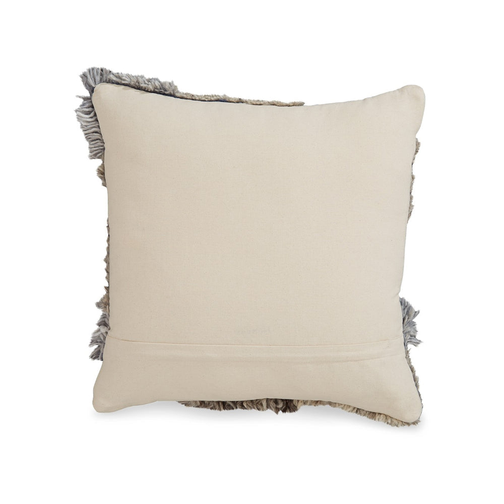 Ashley Square Accent Throw Pillow | 20’’ Hand Knotted Patchwork | Gray Wool BM328263