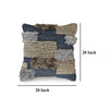 Ashley Square Accent Throw Pillow | 20’’ Hand Knotted Patchwork | Gray Wool BM328263