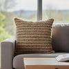 Ashley Square Accent Throw Pillow | 20" | Handwoven Stripes on Brown Wool