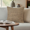 Ashley Square Accent Throw Pillow | 20" | Handwoven Stripes on Brown Wool