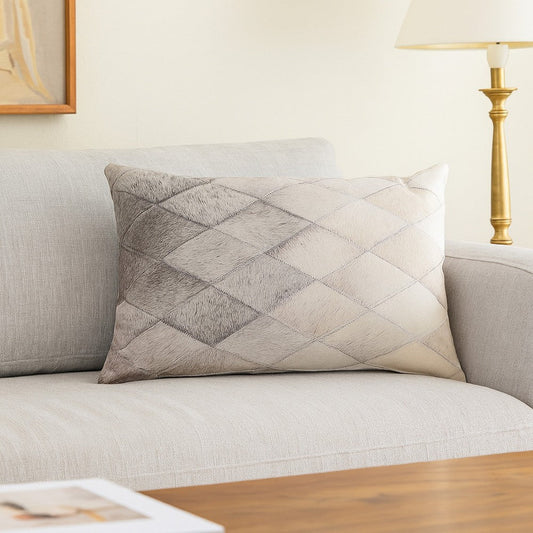 Ashley 14 x 20 Lumbar Accent Throw Pillow | Diamond Pattern | Brown Polyester