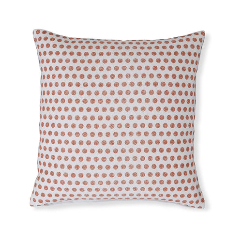 Ashley Mony Square Accent Throw Pillow | 20" Orange Dots over White Cotton