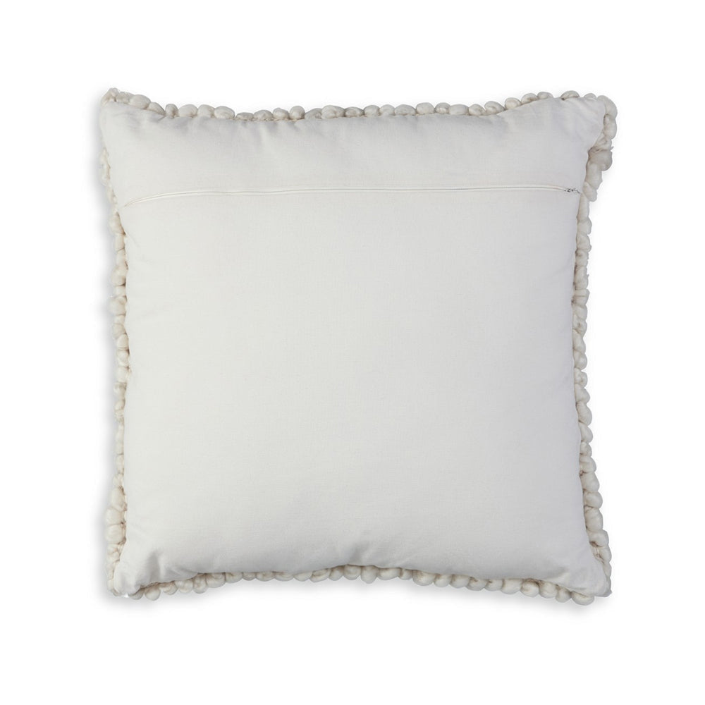 Ashley Avy Square Accent Throw Pillow | 20’’ Plush Looped Ivory White Wool BM328270