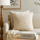 Ashley Avy Square Accent Throw Pillow | 20" Plush Looped Ivory White Wool