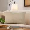 Ashley 14 x 20 Lumbar Accent Throw Pillow | Ribbed Tan Brown Cotton Polyfill