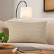 Ashley 14 x 20 Lumbar Accent Throw Pillow | Ribbed Tan Brown Cotton Polyfill