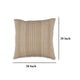 Ashley Square Accent Throw Pillow | 20’’ | Striped Cotton | White | Tan Brown BM328272