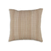 Ashley Square Accent Throw Pillow | 20" | Striped Cotton | White | Tan Brown