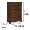 Ashley Laon Tall Dresser Chest | 5 Drawer Cherry Brown Solid Hardwood | 51’’ BM328274