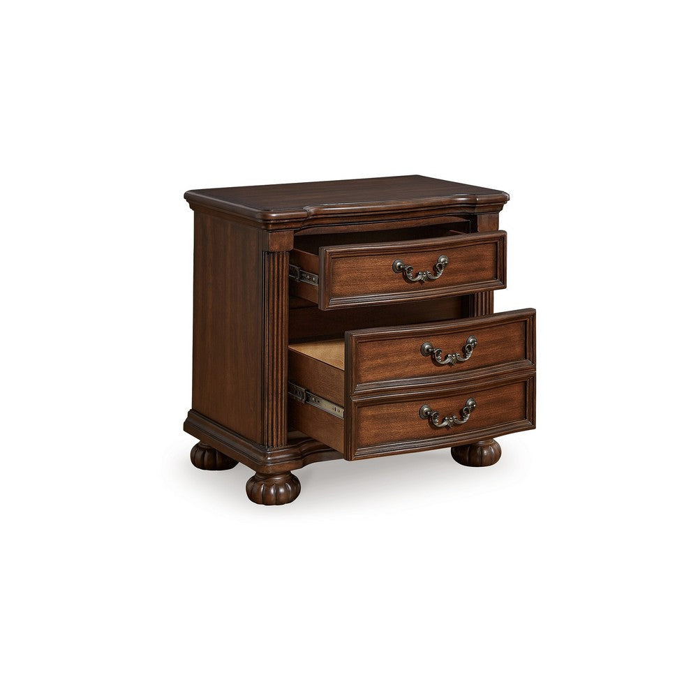 Ashley Laon Nightstand | 3 Drawer | Bronze | 29’’ Cherry Brown Solid Hardwood BM328275