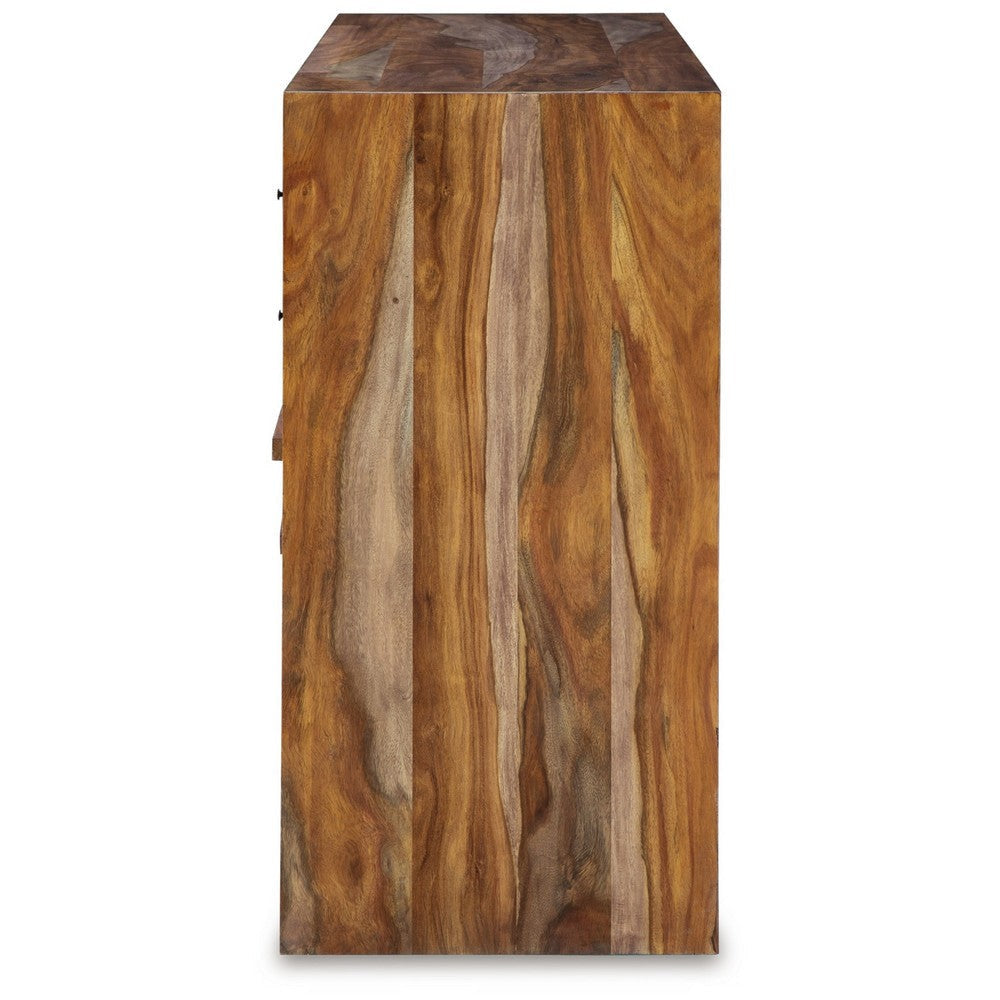 Ashley Donni Wide Dresser | 6 Drawer | Brown Sheesham Wood Finish | 65’’ BM328276