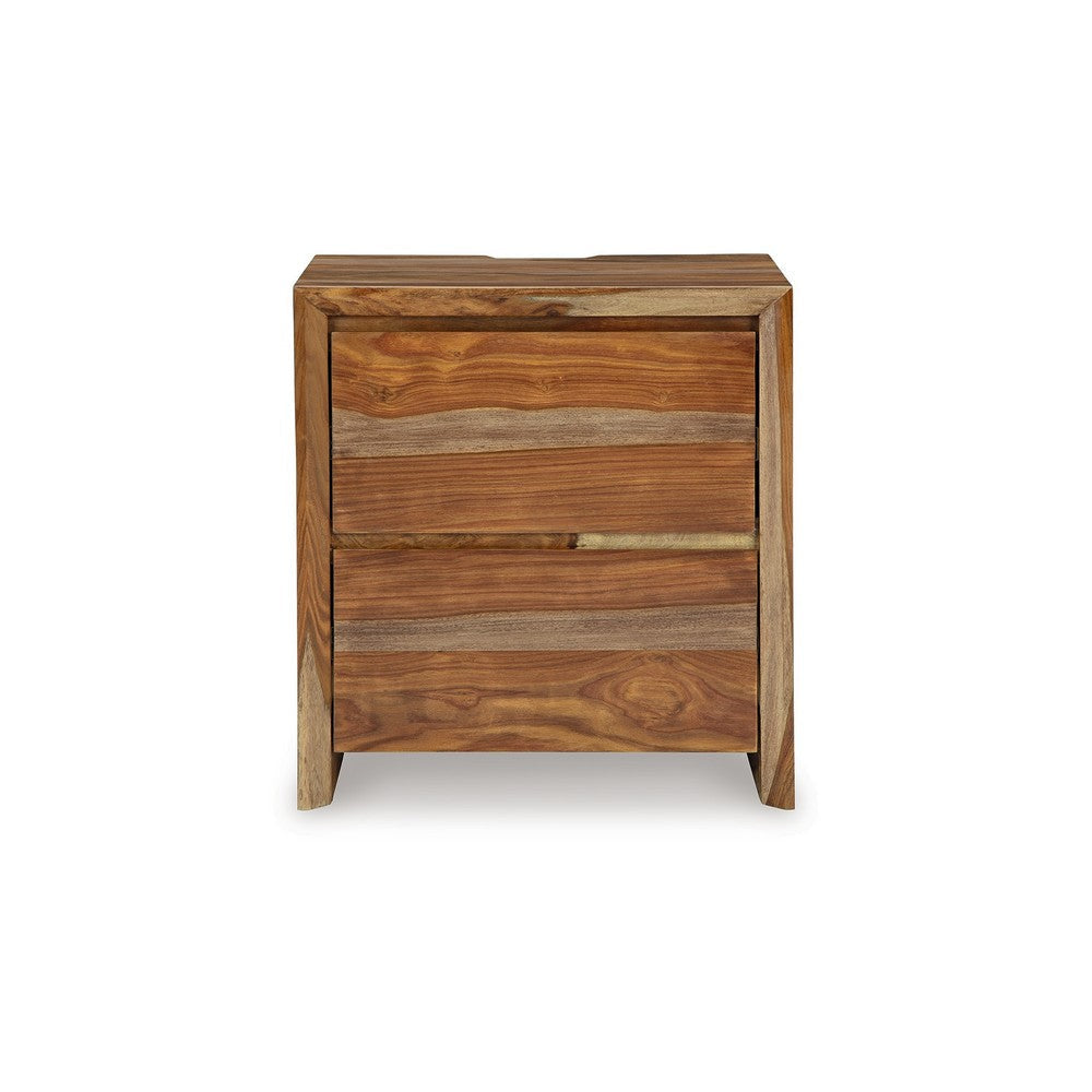 Ashley Donni Nightstand with 2 Drawer | Brown Sheesham Wood Finish | 24’’ BM328278