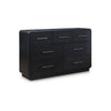 Ashley Robeck Wide Dresser | 7 Drawer | Black 64’’ | Silver Metal Handles BM328279