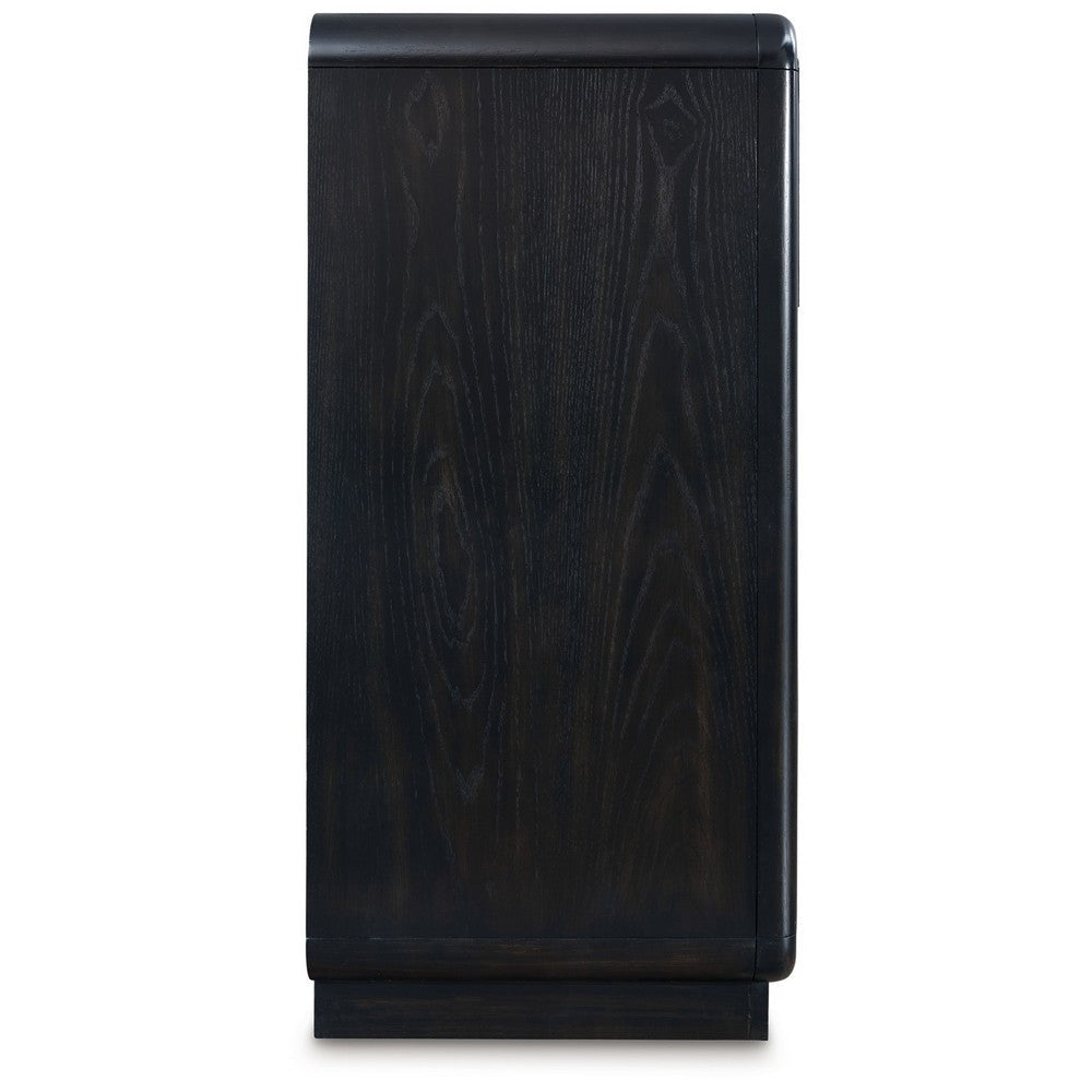 Ashley Robeck Wide Dresser | 7 Drawer | Black 64’’ | Silver Metal Handles BM328279