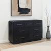 Ashley Robeck Wide Dresser | 7 Drawer | Black 64" | Silver Metal Handles