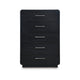 Ashley Robeck Tall Dresser Chest | 5 Drawer Silver Metal Handles | Black 57’’ BM328280