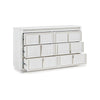 Ashley Canaal Wide Dresser | 6 Drawer | White Solid Wood | 64’’ | LED Light BM328282