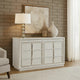 Ashley Canaal Wide Dresser | 6 Drawer | White Solid Wood | 64" | LED Light