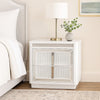 Ashley Canaal Nightstand | 2 Drawer | White Solid Wood | 28" | LED Light