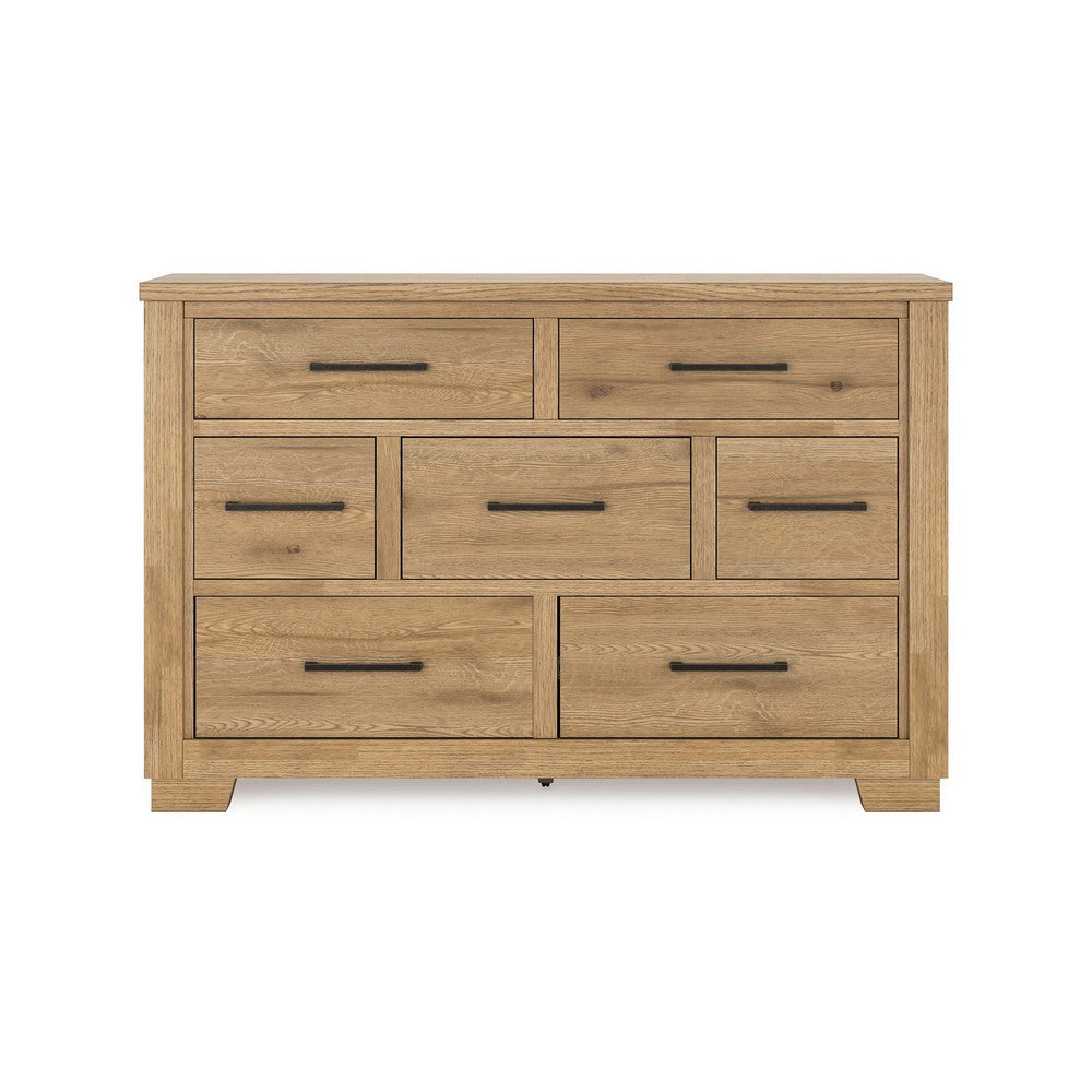 Ashley Dani Wide Dresser | 7 Drawer | Rustic Brown Solid Hardwood | 66’’ BM328285