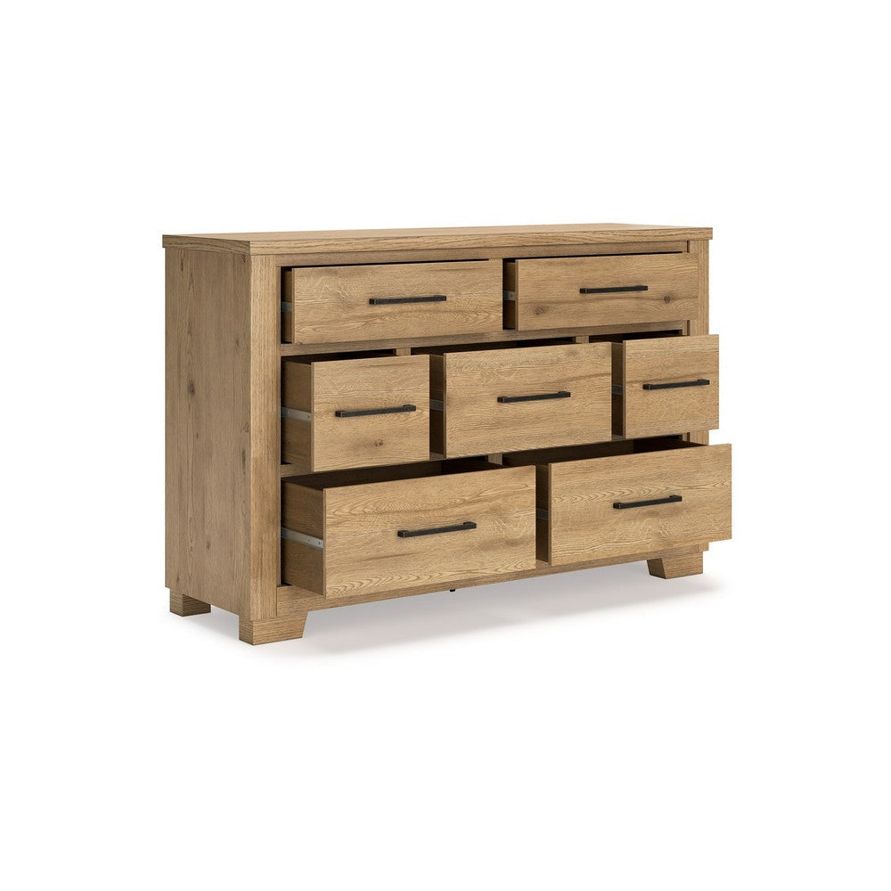 Ashley Dani Wide Dresser | 7 Drawer | Rustic Brown Solid Hardwood | 66’’ BM328285
