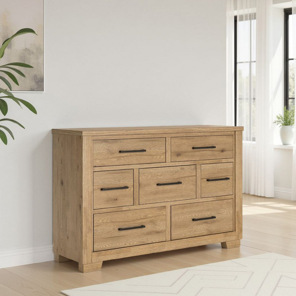 Ashley Dani Wide Dresser | 7 Drawer | Rustic Brown Solid Hardwood | 66’’ BM328285