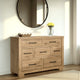 Ashley Dani Wide Dresser | 7 Drawer | Rustic Brown Solid Hardwood | 66"