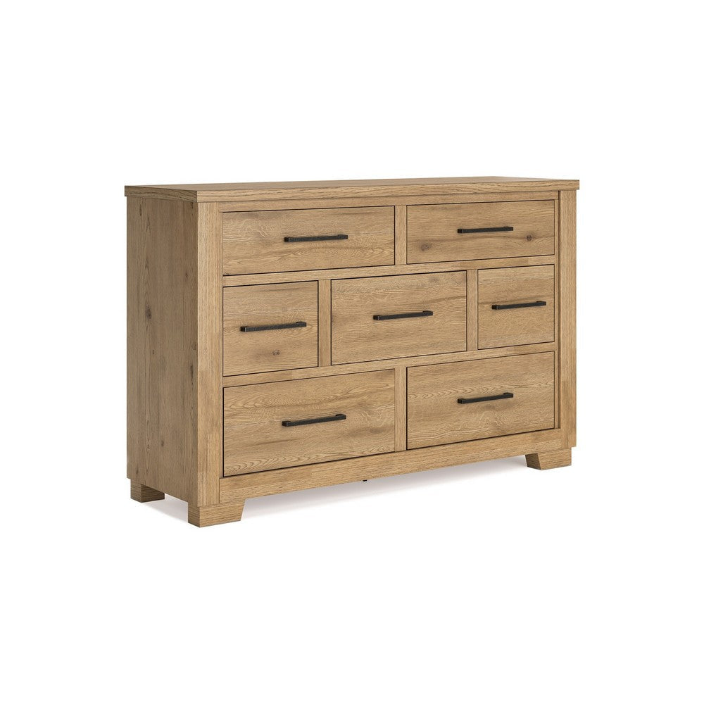 Ashley Dani Wide Dresser | 7 Drawer | Rustic Brown Solid Hardwood | 66’’ BM328285