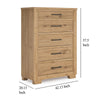 Ashley Dani Tall Dresser Chest | 5 Drawer | 58’’ Rustic Brown Solid Hardwood BM328286