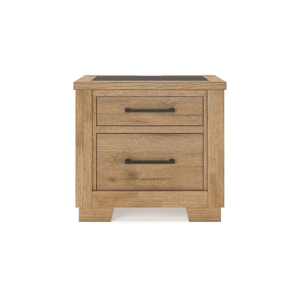 Ashley Dani Nightstand with 2 Drawers | 29’’ | Rustic Brown Solid Hardwood BM328287