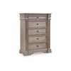 Ashley Blaie Tall Dresser Chest | 5 Drawer | 68" Taupe Brown Solid Hardwood