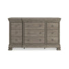 Ashley Orny Wide Dresser | 9 Drawers | 69’’ | Gray Solid Hardwood Finish BM328291