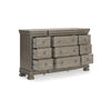 Ashley Orny Wide Dresser | 9 Drawers | 69’’ | Gray Solid Hardwood Finish BM328291