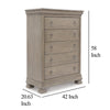 Ashley Orny Tall Dresser Chest | 5 Drawer | 58’’ | Light Gray Solid Hardwood BM328292