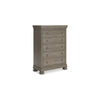 Ashley Orny Tall Dresser Chest | 5 Drawer | 58" | Light Gray Solid Hardwood